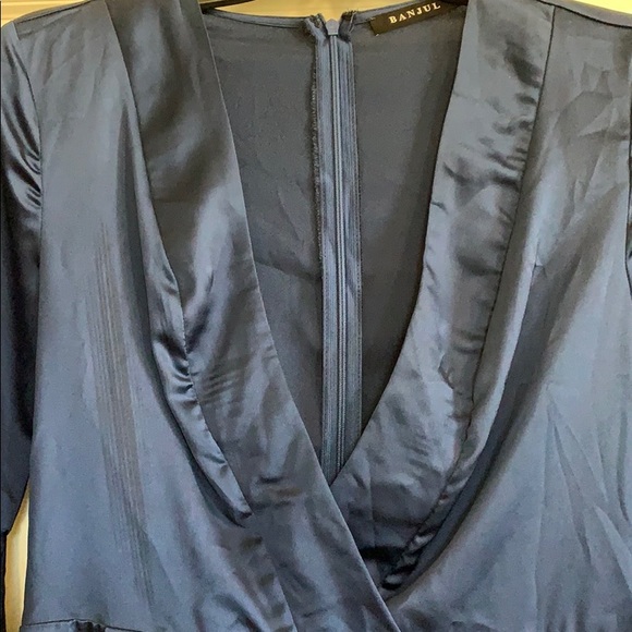 Small Navy Blue Short Romper w/ Back Zip - Picture 2 of 9